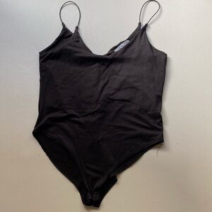 Gaze Black‎ Body Suit With Thin Elastic String Straps